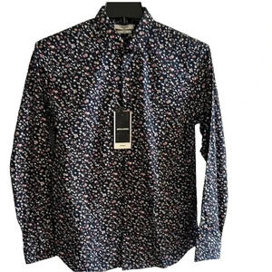 Jack & Jones premium slim, blue ditzy floral,NWT, 100% cotton long sleeve shirt,
